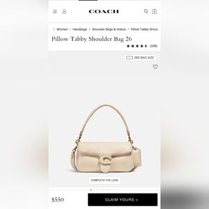 Coach Pillow Tabby 26- Ivory